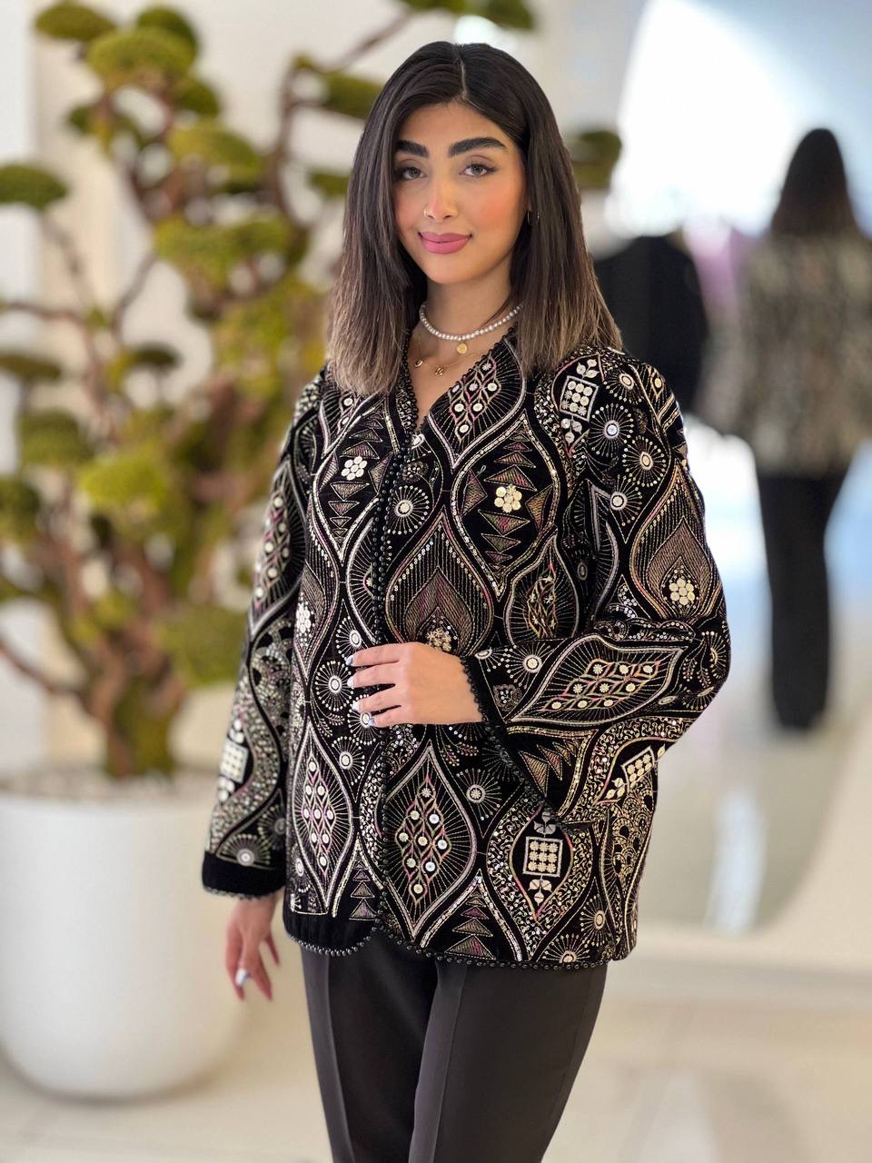 کت مخمل هندی مروارید دوزی کار دست