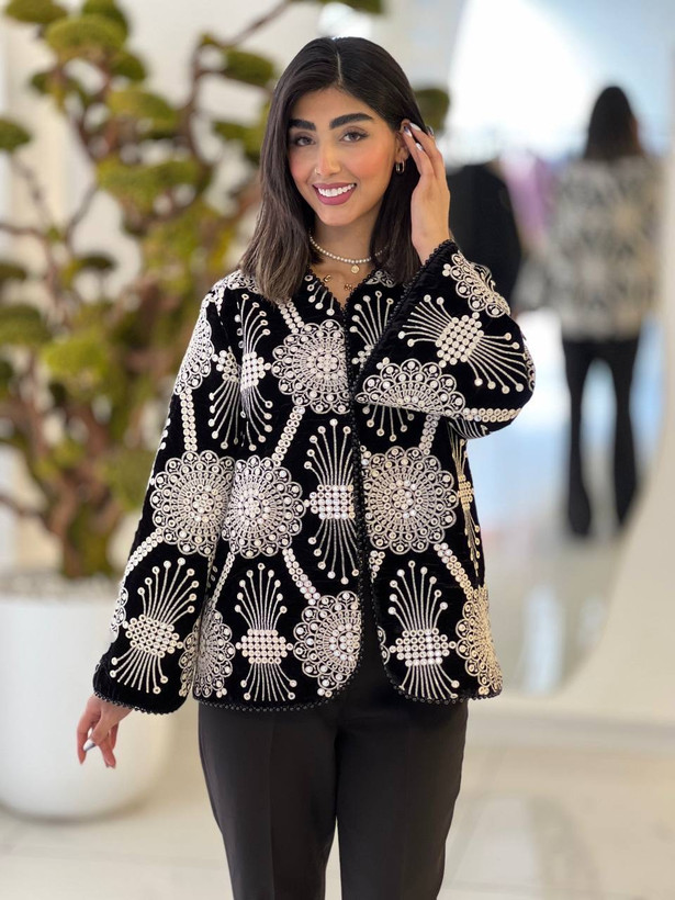 کت مخمل هندی مروارید دوزی کار دست